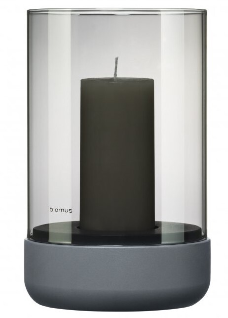 Lampáš CALMA 20 cm, sivá, betón a sklo, Blomus