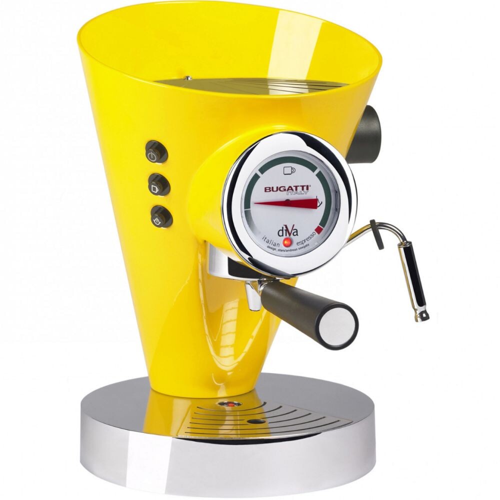 Pákový kávovar DIVA 0,8 l, žltá farba, nerezová oceľ, Bugatti