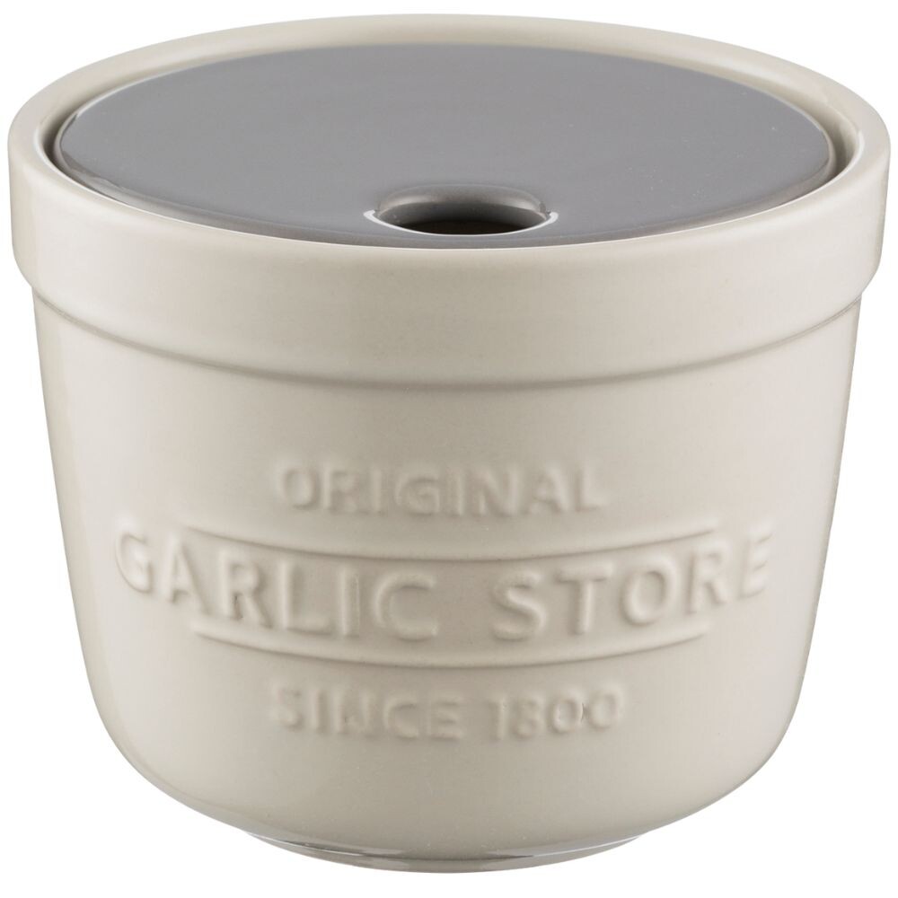 Nádoba na cesnak INNOVATIVE KITCHEN 12 cm, so strúhadlom, krémová, kamenina, Mason Cash