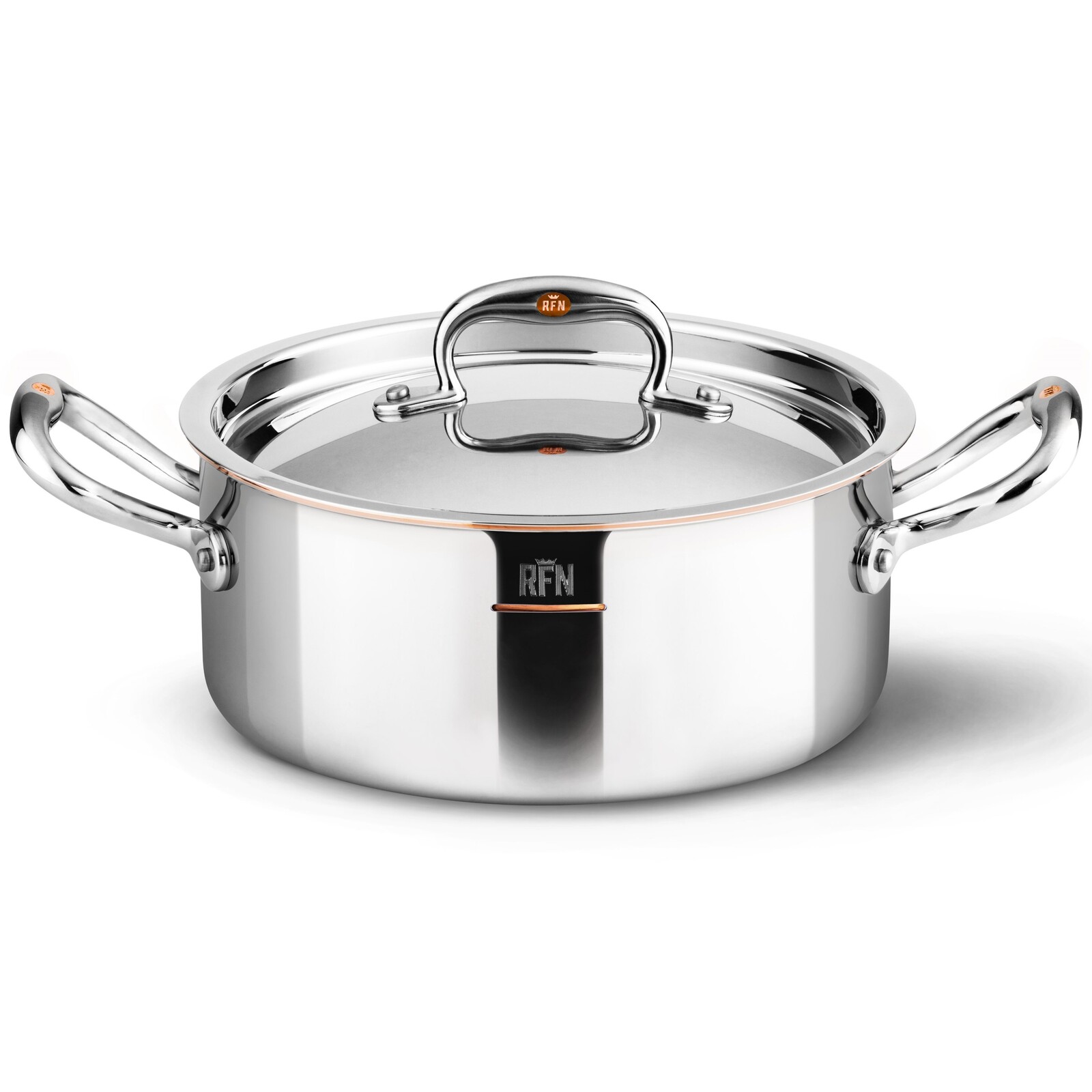 Kastról CON CUORE 20 cm, strieborná, meď, Ruffoni