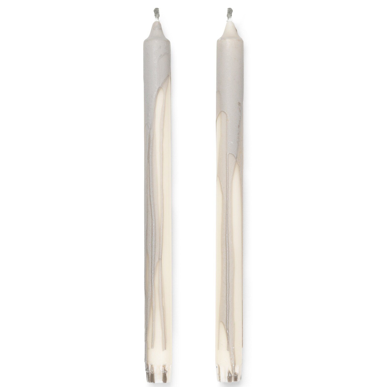 Kónická sviečka DRYP 30 cm, sada 2 ks, teple šedá, ferm LIVING