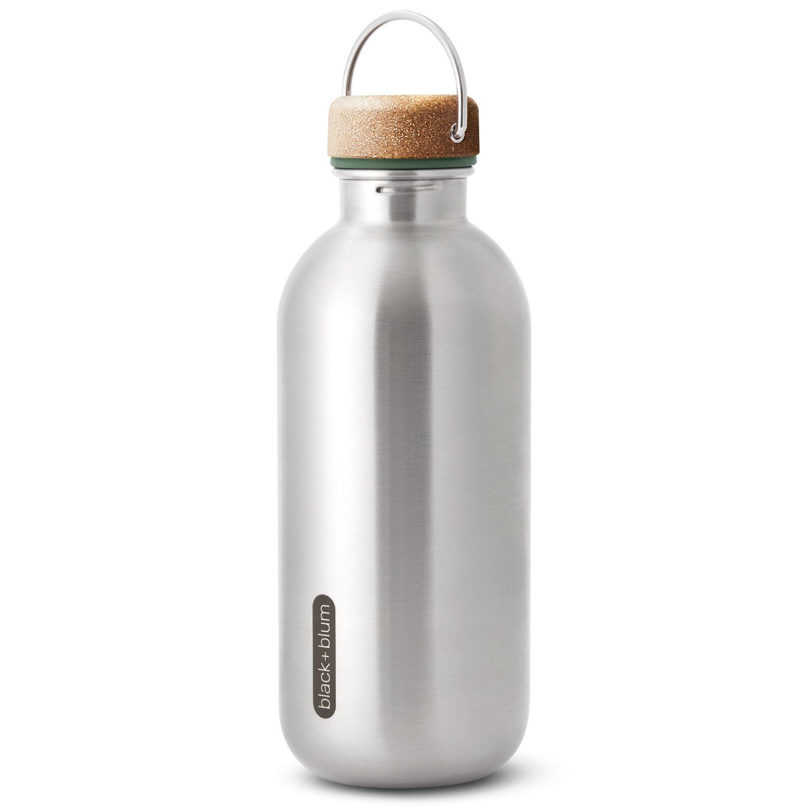 Fľaša na vodu 600 ml, olivová, nerezová oceľ, Black+Blum