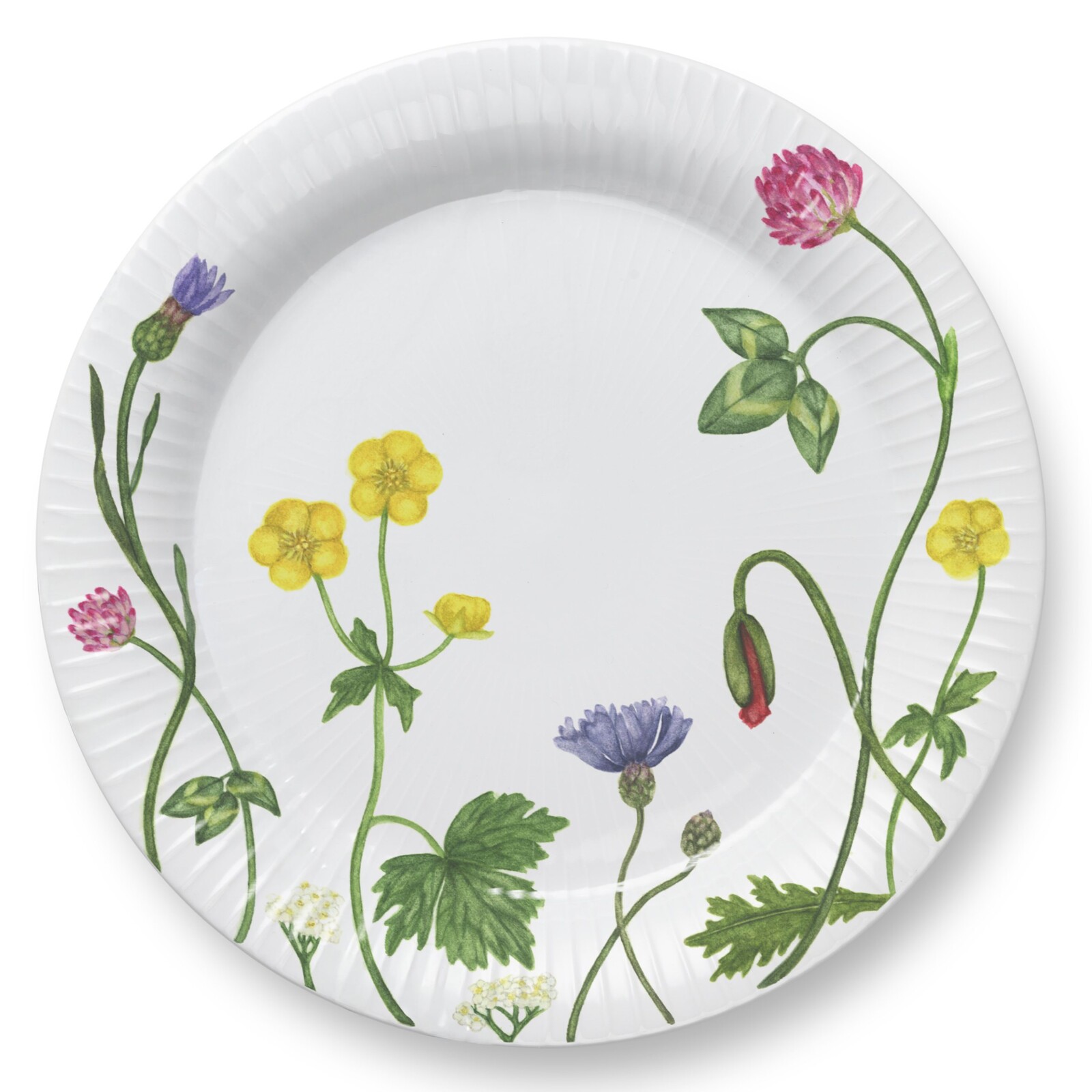Dezertný tanier HAMMERSHOI SUMMER - WILD FLOWERS 22 cm, biela, porcelán, Kähler