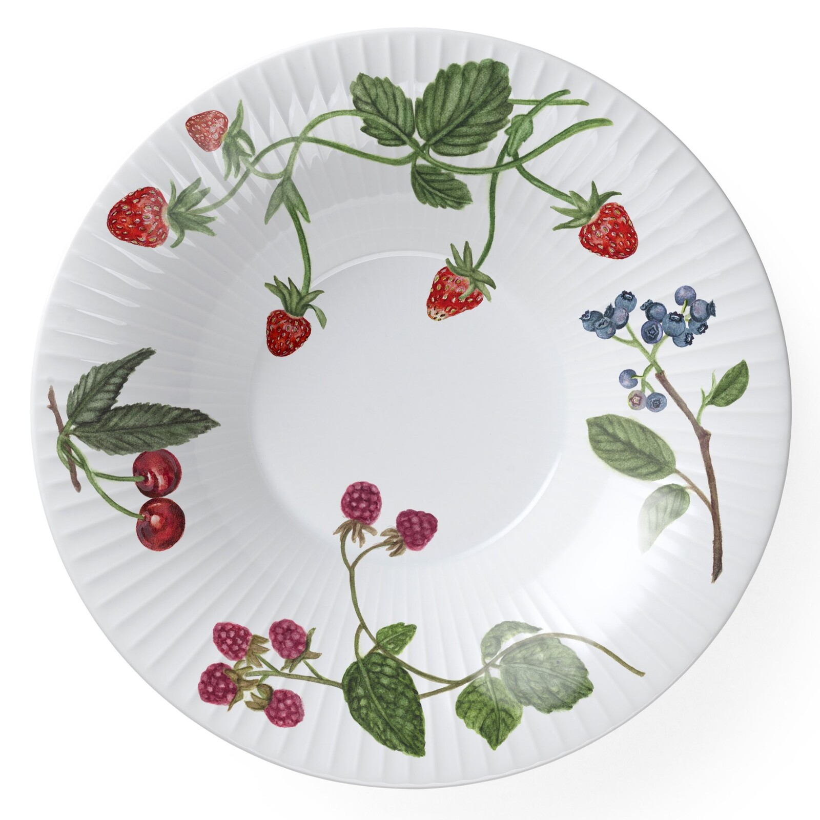 Tanier na polievku HAMMERSHOI SUMMER - SUMMER BERRIES 21 cm, biela, porcelán, Kähler