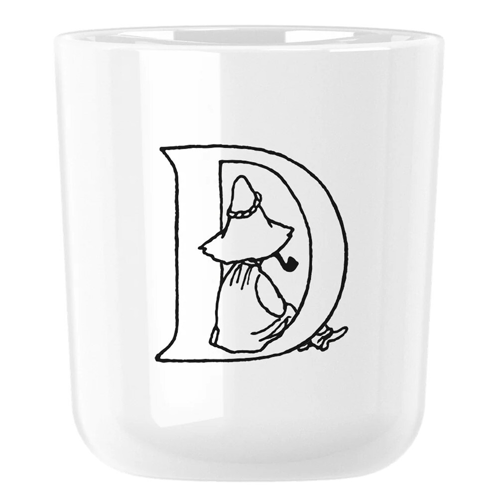 Plastový pohár MOOMIN ABC 200 ml, písmeno D, biela, RIG-TIG