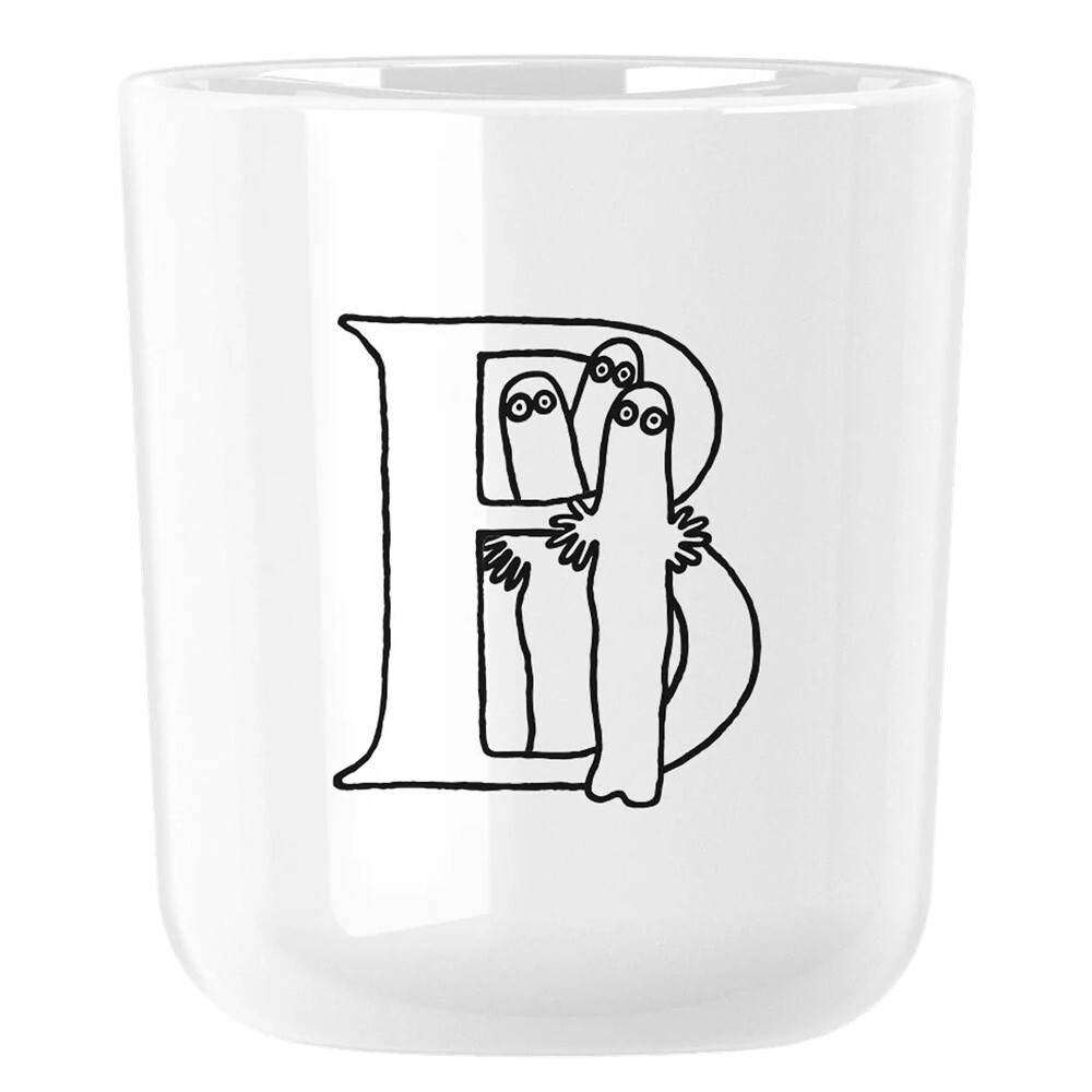 Plastový pohár MOOMIN ABC 200 ml, písmeno B, biela, RIG-TIG