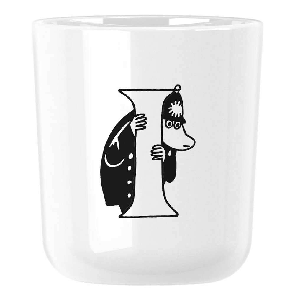 Plastový pohár MOOMIN ABC 200 ml, písmeno I, biela, RIG-TIG