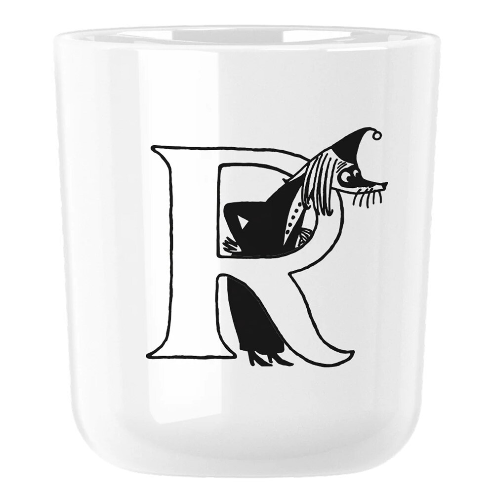 Plastový pohár MOOMIN ABC 200 ml, písmeno R, biela, RIG-TIG