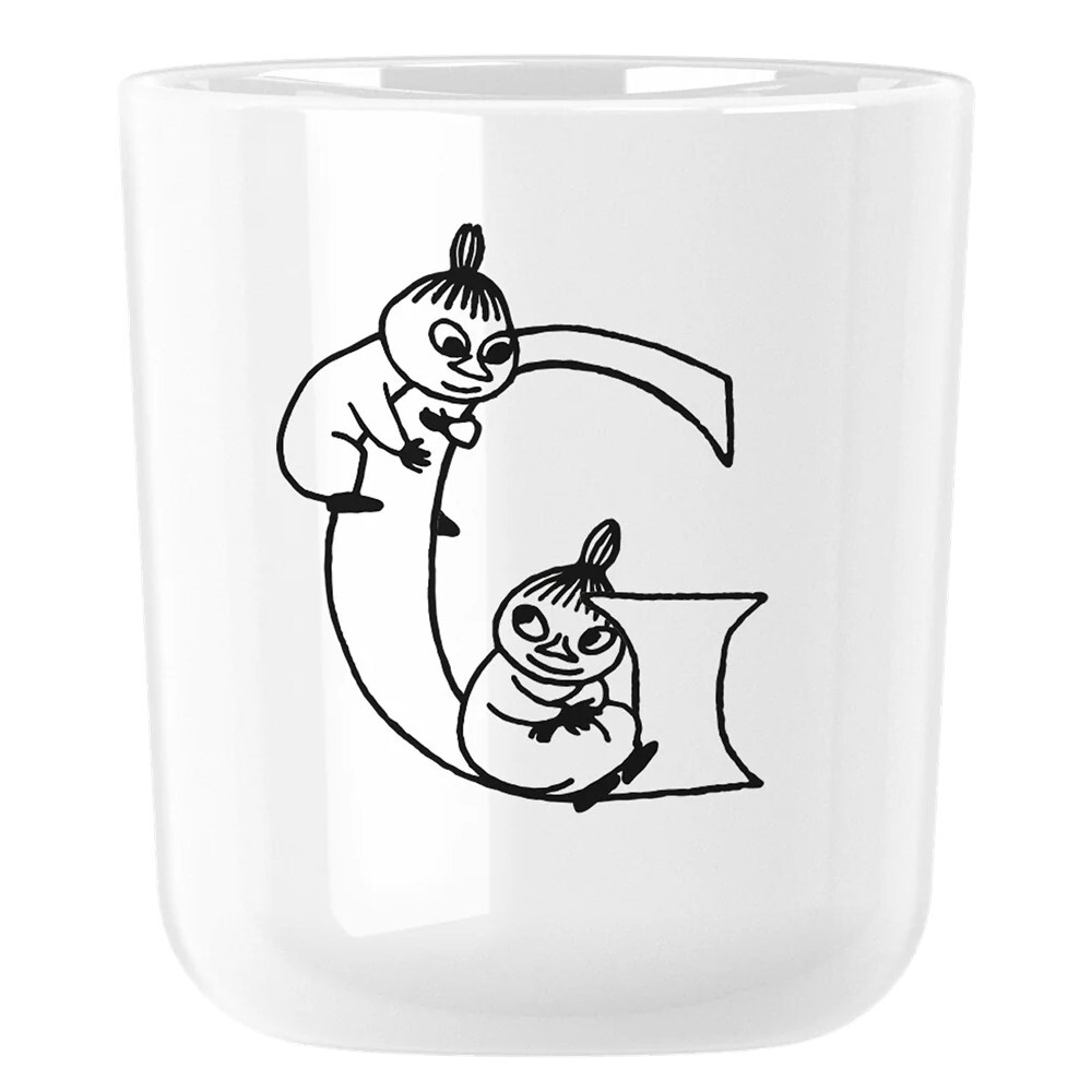 Plastový pohár MOOMIN ABC 200 ml, písmeno G, biela, RIG-TIG