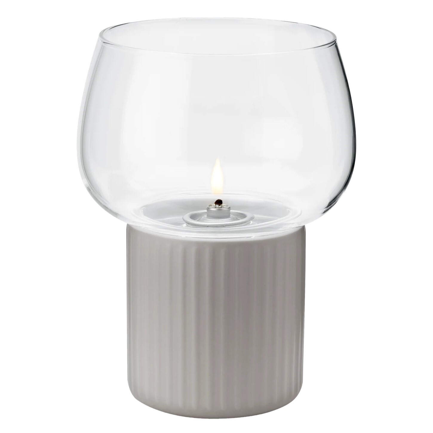 Olejová lampa HYGGE 16 cm, šedá, kamenina / sklo, RIG-TIG