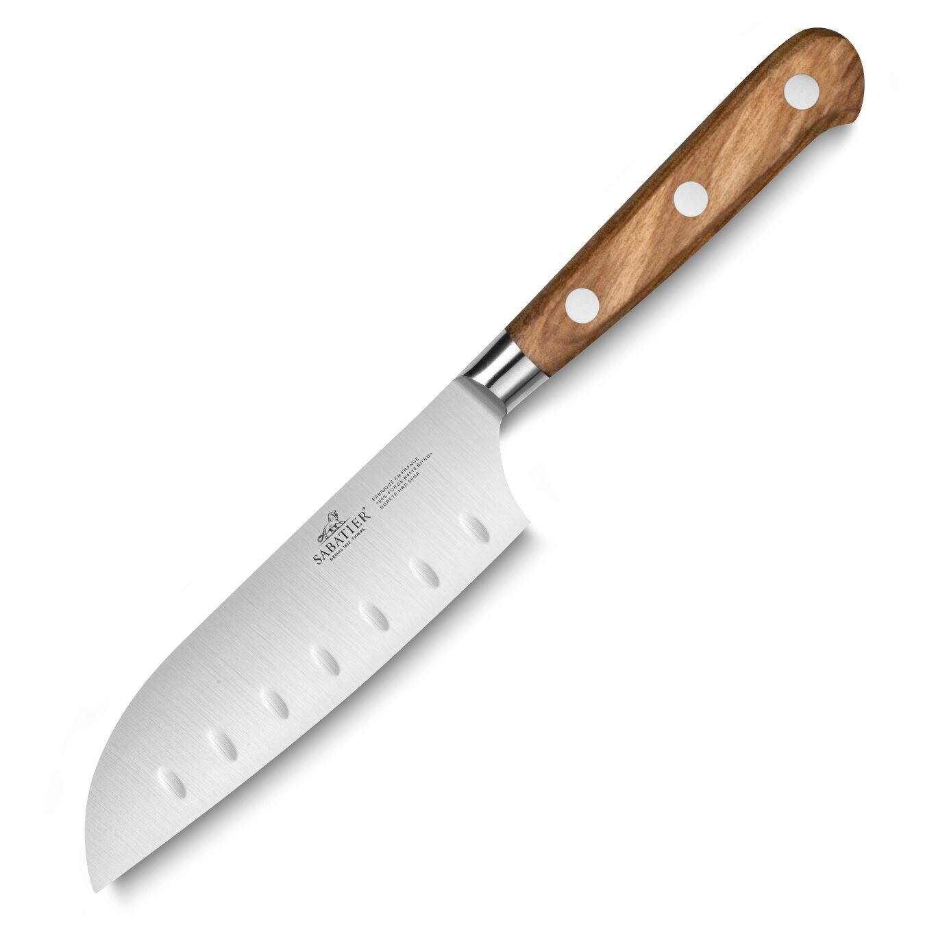 Santoku knife IDEAL PROVENCAO 13 cm, nerezové nity, hnedá, Lion Sabatier