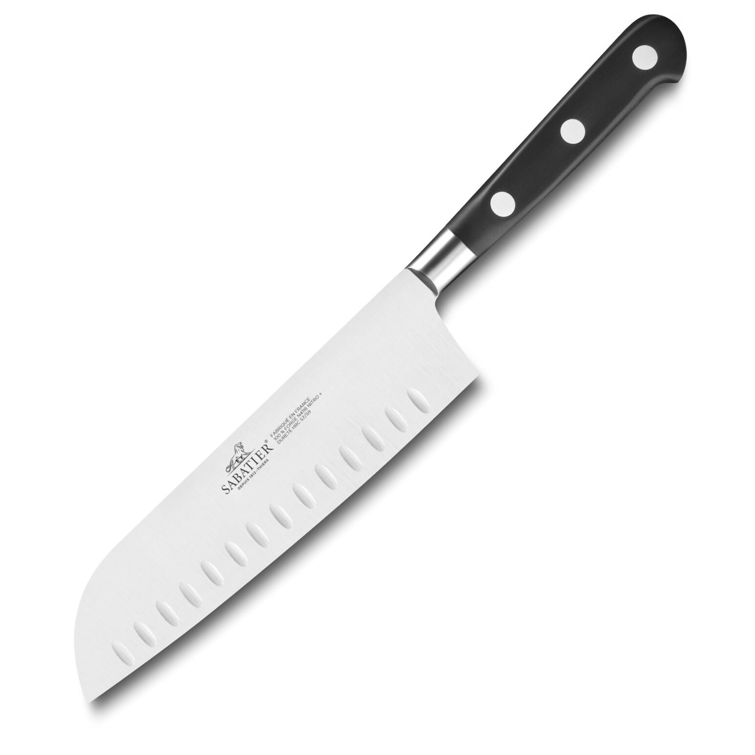 Santoku knife IDEAL 18 cm, nerezové nity, čierna, Lion Sabatier