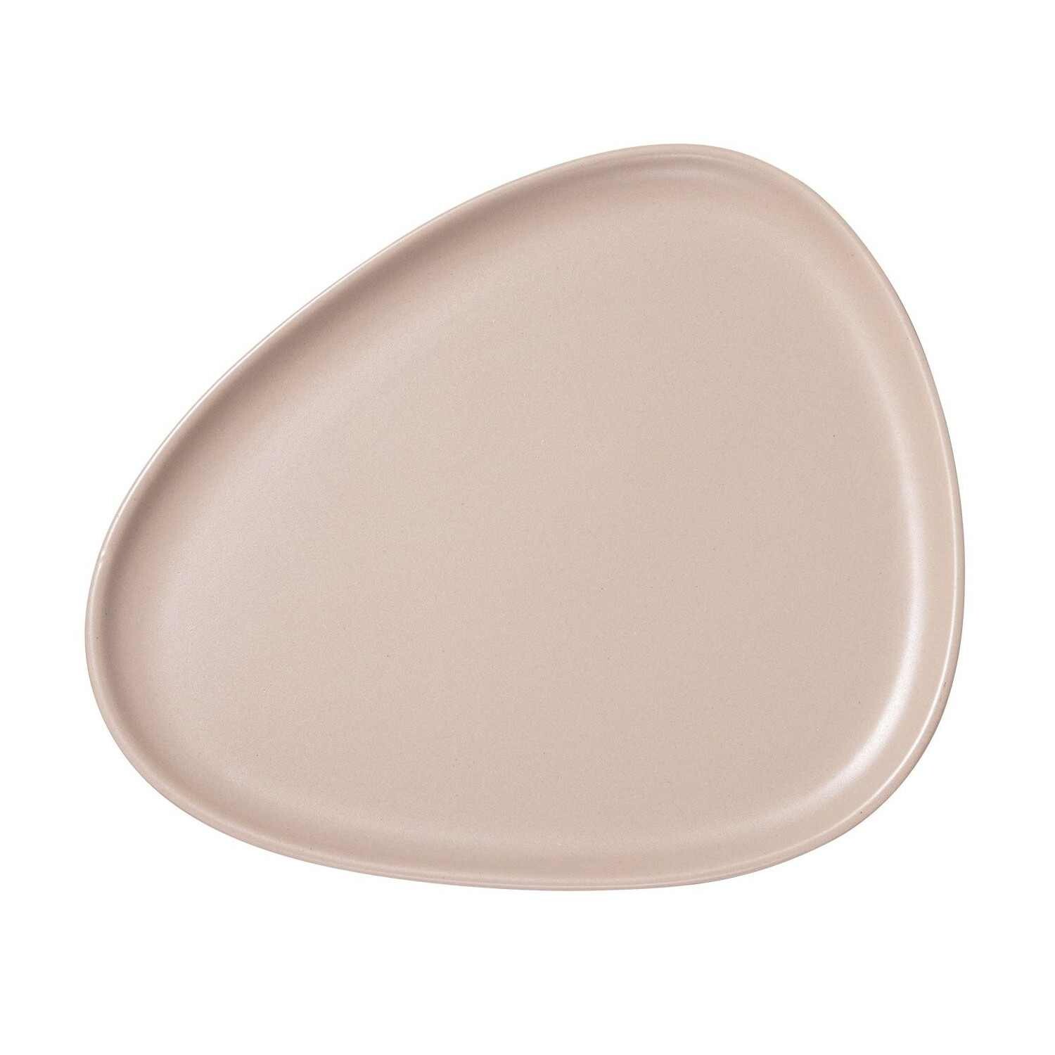 Jedálenský tanier CURVE 30 cm, piesková, kamenina, LIND DNA