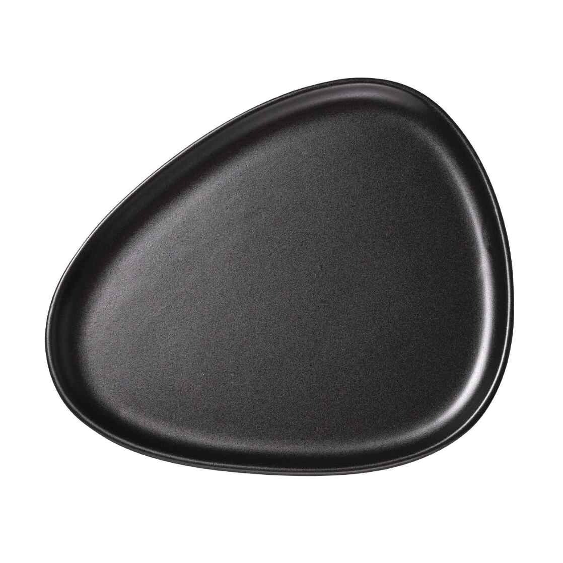 Jedálenský tanier CURVE 30 cm, čierna, kamenina, LIND DNA