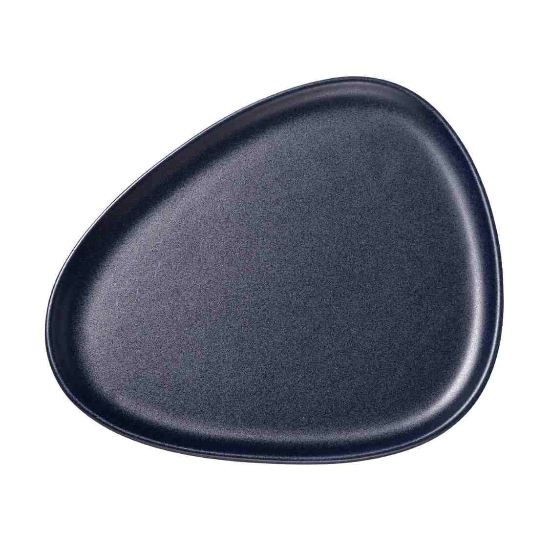 Jedálenský tanier CURVE 30 cm, námornícka modrá, kamenina, LIND DNA