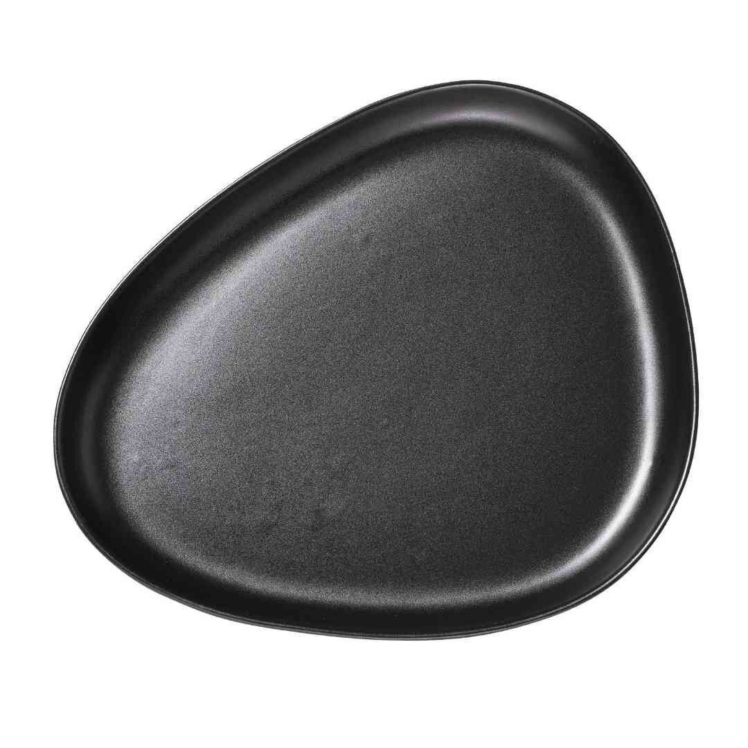 Servírovací tanier CURVE 35 cm, čierna, kamenina, LIND DNA