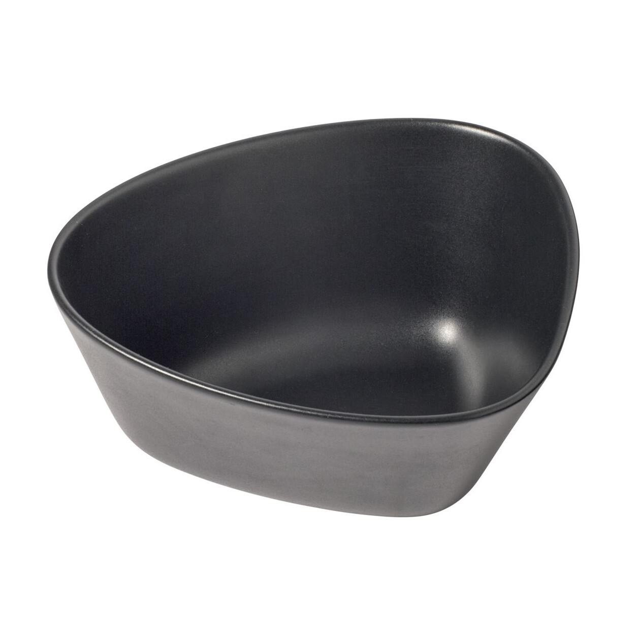 Servírovacia miska CURVE 22 cm, čierna, kamenina, LIND DNA