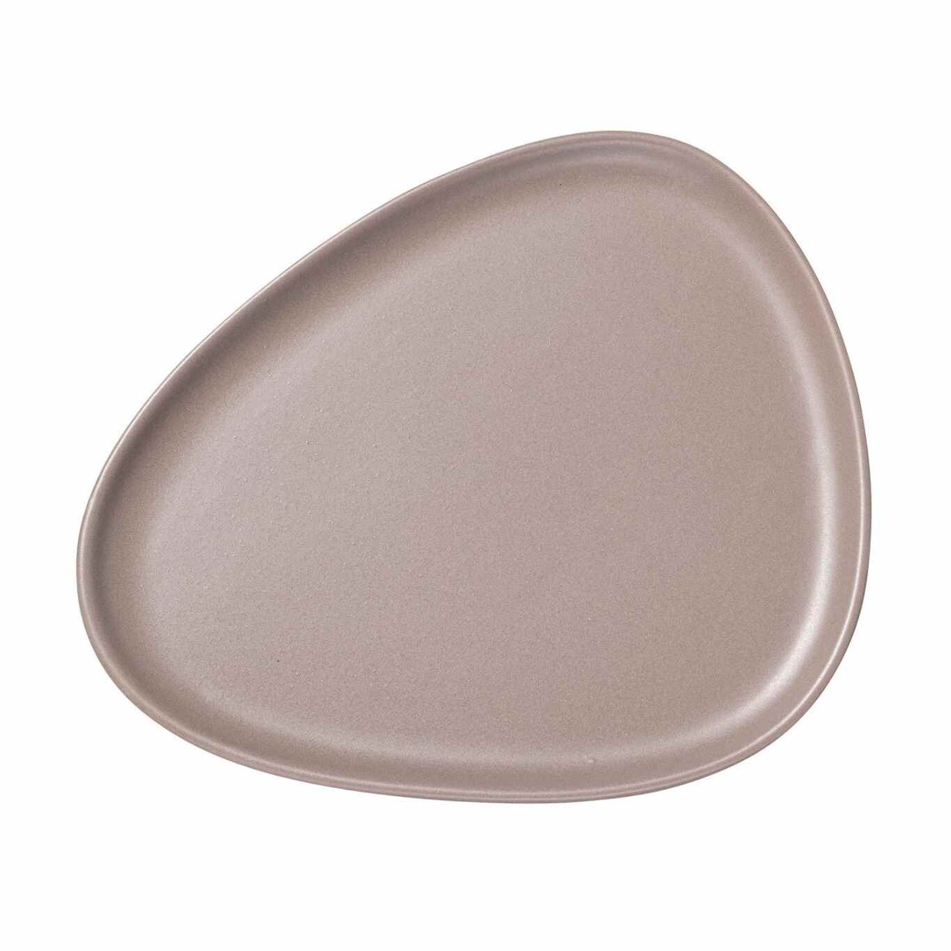 Jedálenský tanier CURVE 30 cm, teplá šedá, kamenina, LIND DNA