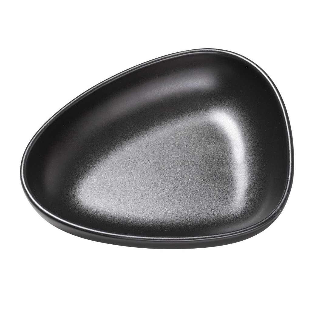 Hlboký tanier CURVE 22 cm, čierna, kamenina, LIND DNA