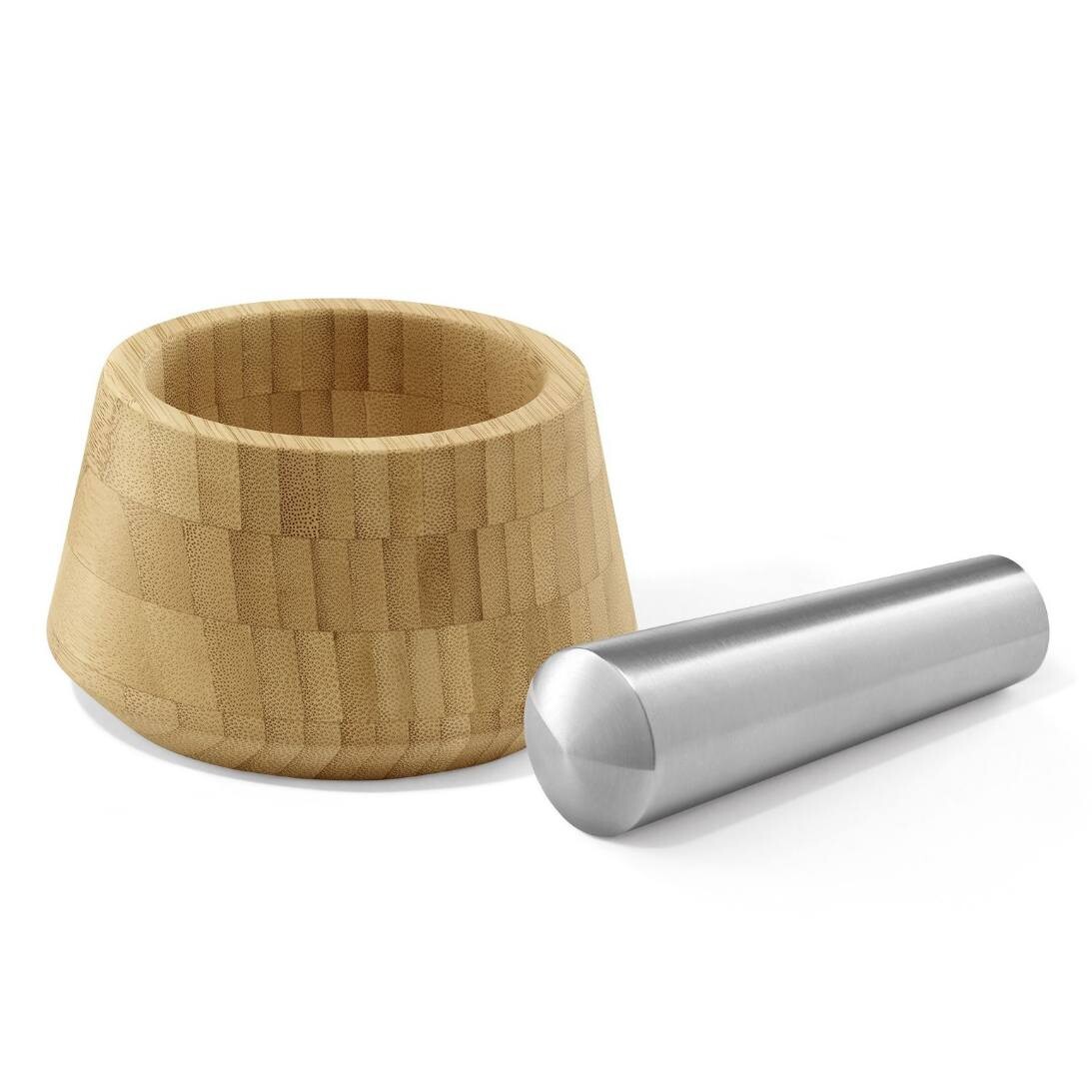 Mažiar s tĺčikom OPESO 14 cm, bambus / nerezová oceľ, Zack