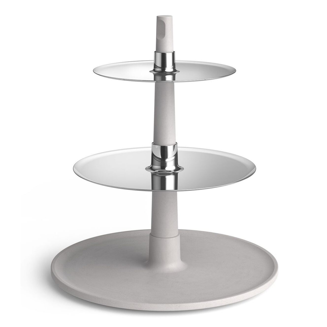 Etažér PATORE 33 cm, strieborná, nerezová oceľ / beton, Zack