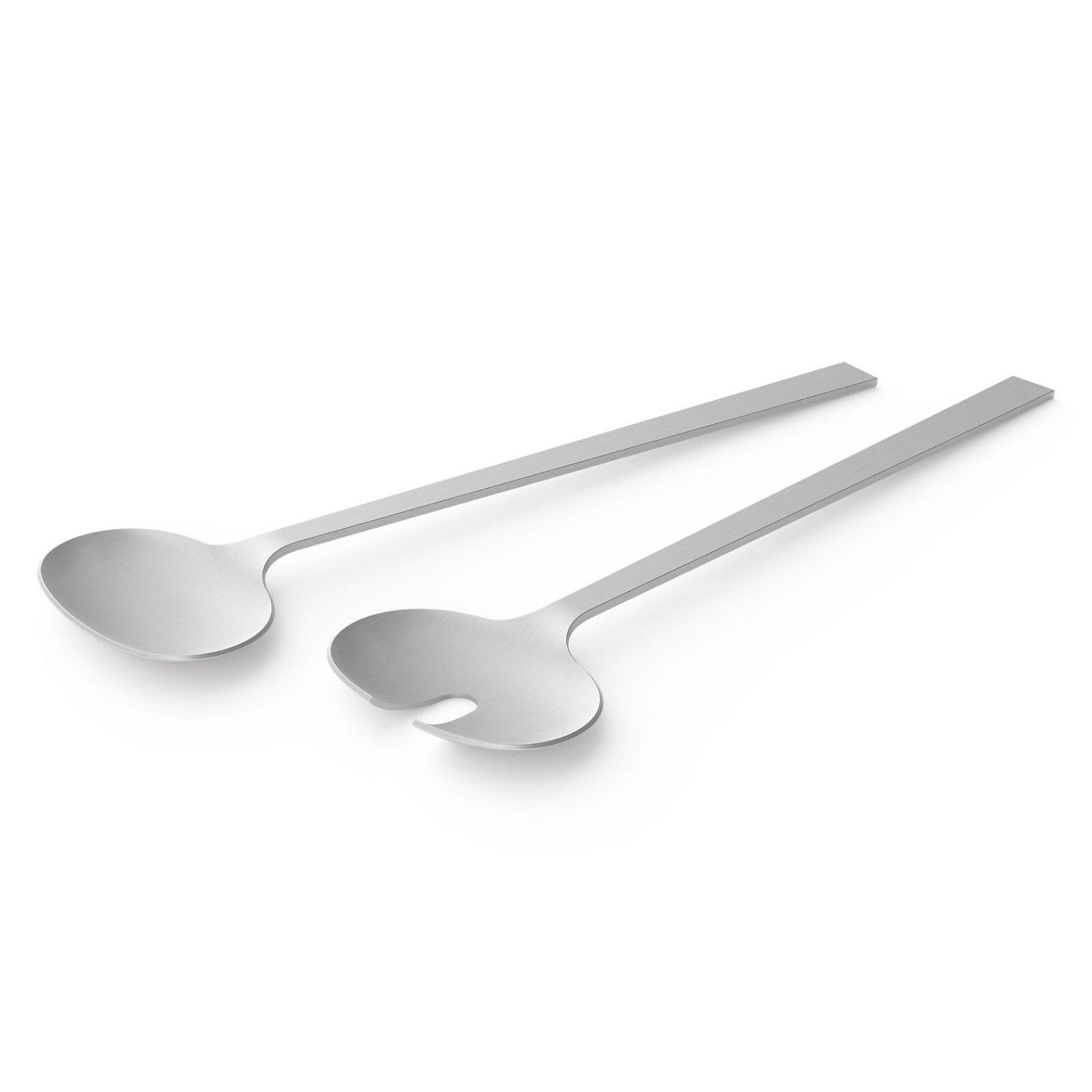 Súprava šalátových lyžíc LENORA 30 cm, sada 2 ks, strieborná, nerezová oceľ, Zack