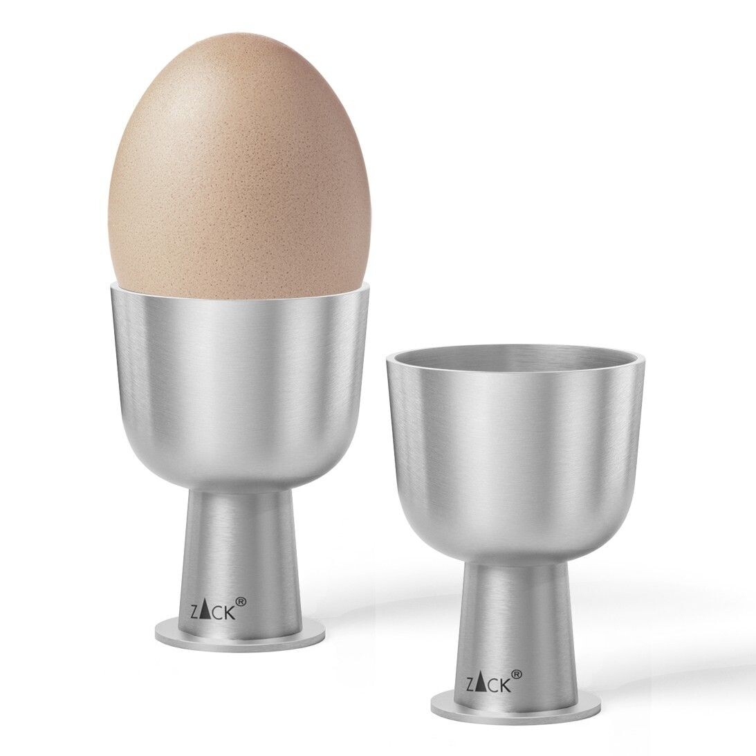 Kalíšok na vajíčka BEVO 6 cm, sada 2 ks, strieborná, nerezová oceľ, Zack