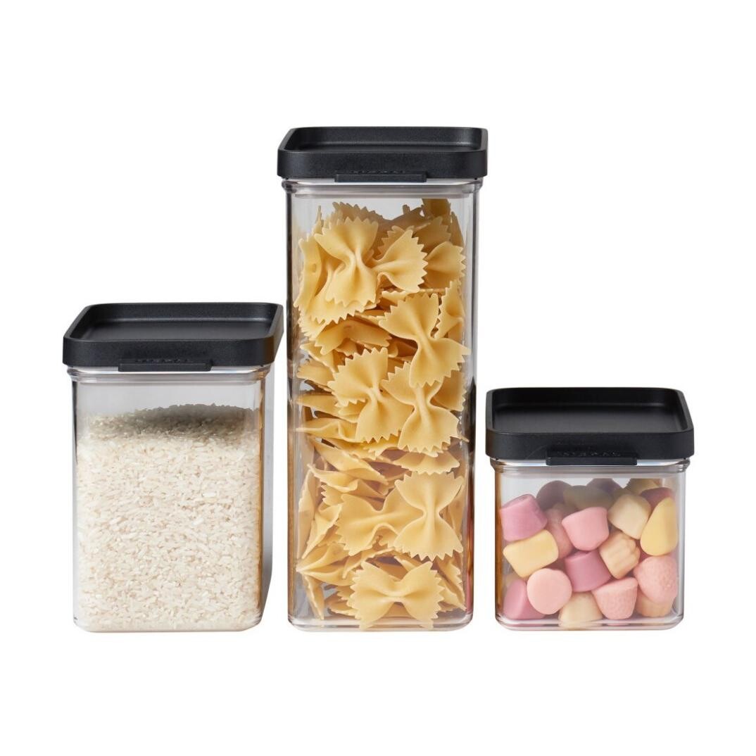 Dóza na potraviny OMNIA, sada 3 ks, severská čierna, plast, Mepal