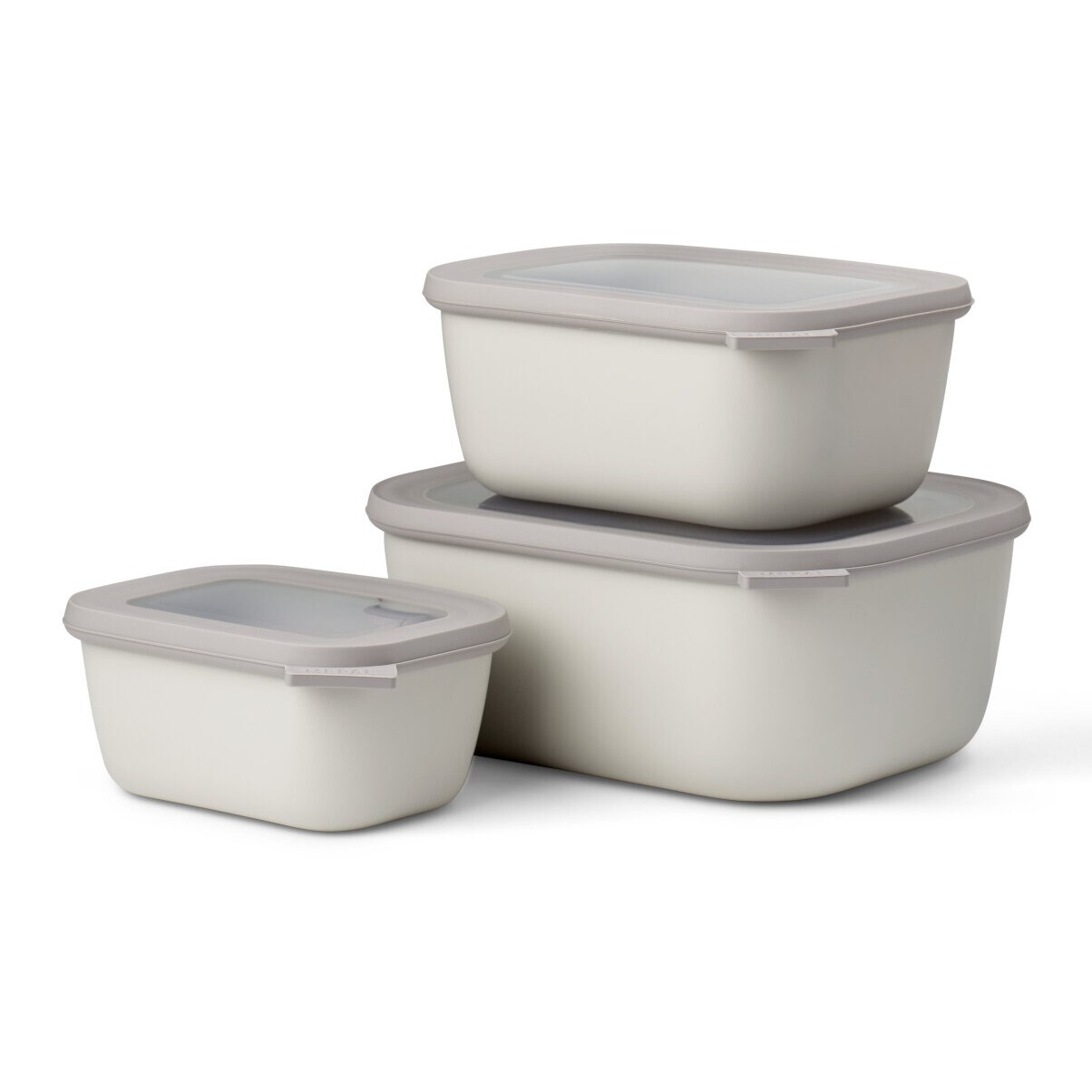 Nádoba na uchovávanie potravín CIRQULA RECT XL, sada 3 ks, severská biela, plast, Mepal