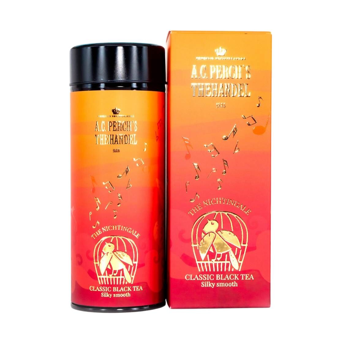 Čierny čaj ICONICS THE NIGHTINGALE 90 g, plechovka, A.C. Perch's Thehandel