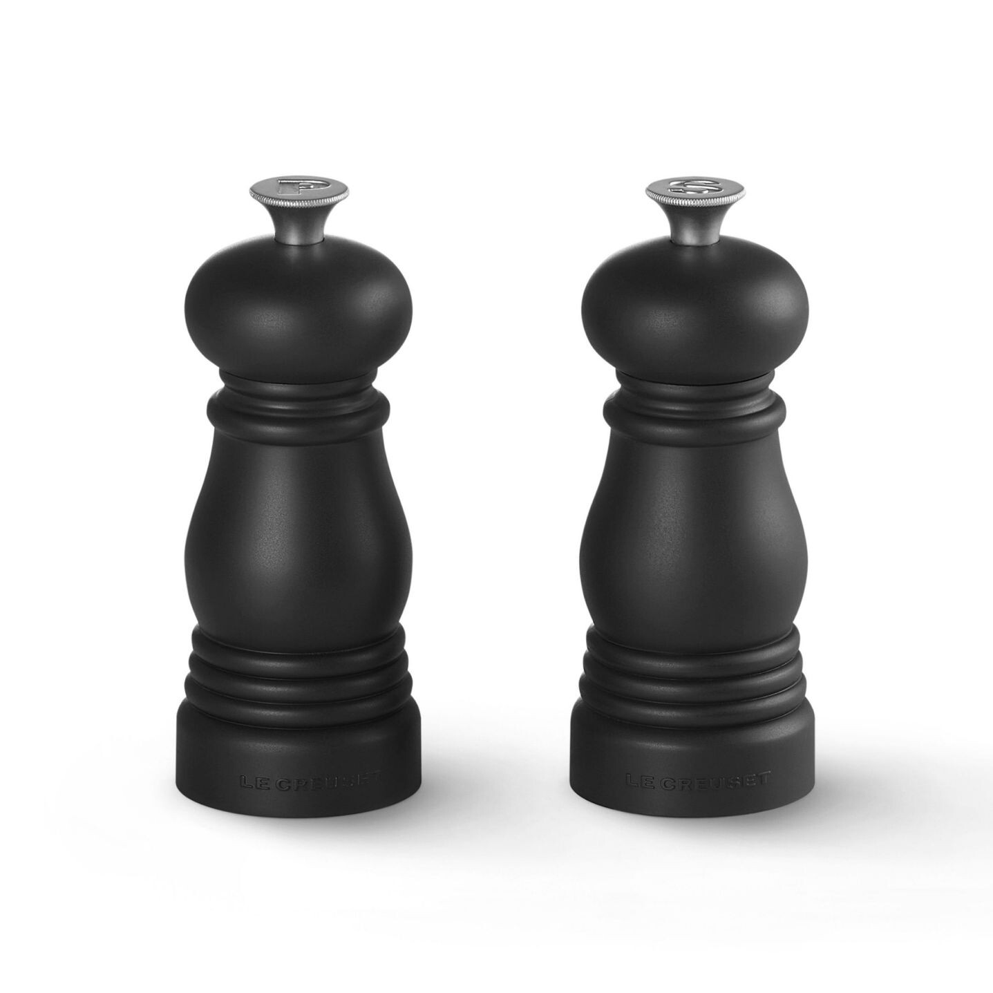 Sada mlynčekov na soľ a korenie 11 cm, sada 2 ks, MATTE BLACK, plast, Le Creuset