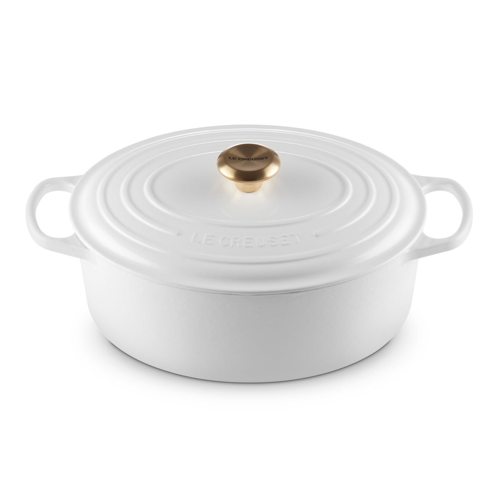 Kastról SIGNATURE 31 cm, 6,3 l, oválny, WHITE, liatina, Le Creuset