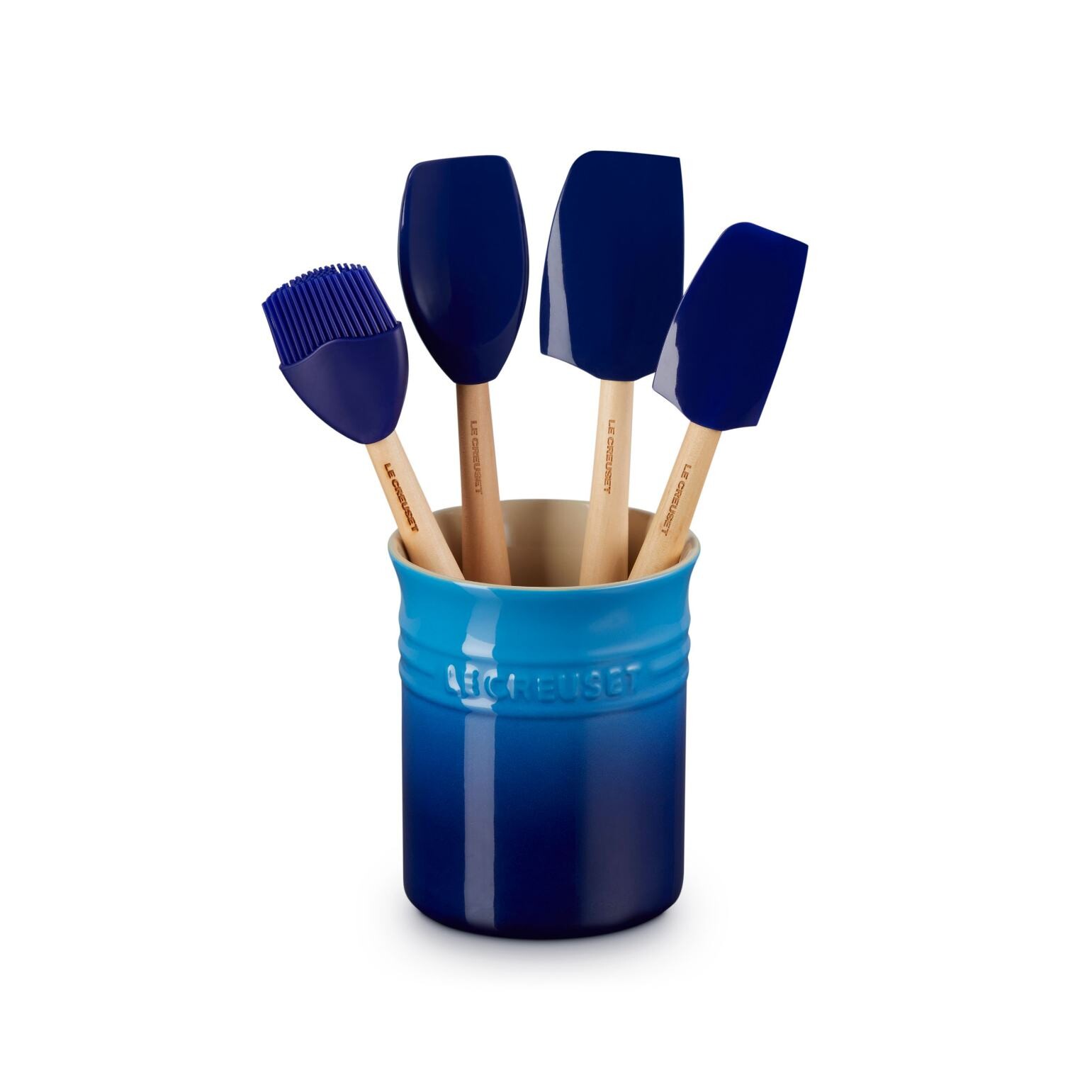 Kuchynské pomôcky, sada 4 ks, so stojanom, AZURE, Le Creuset