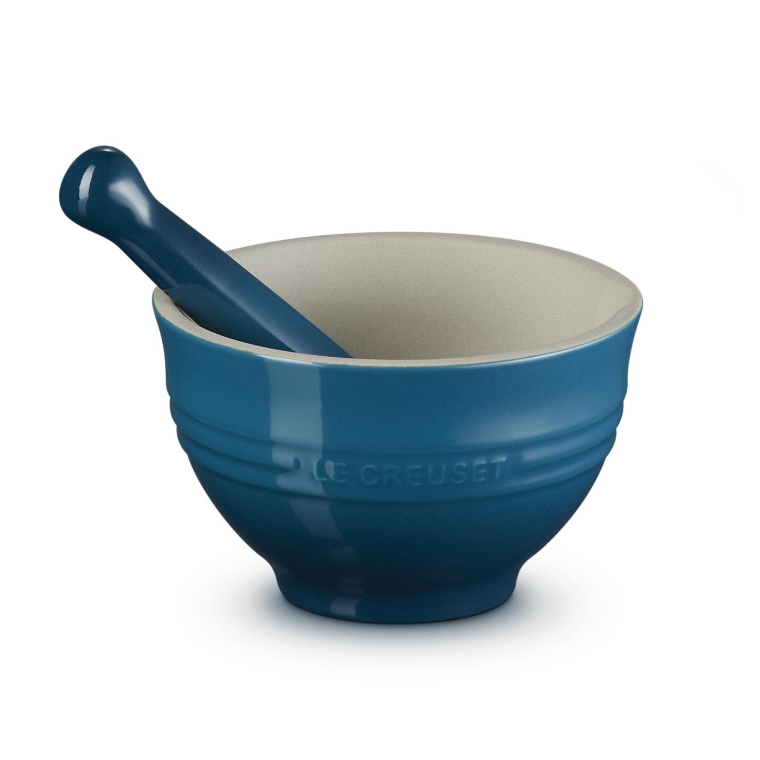 Mažiar s tĺčikom 11 cm, DEEP TEAL, kamenina, Le Creuset