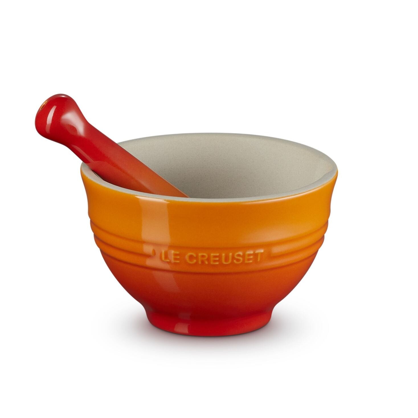 Mažiar s tĺčikom 11 cm, FLAME, kamenina, Le Creuset