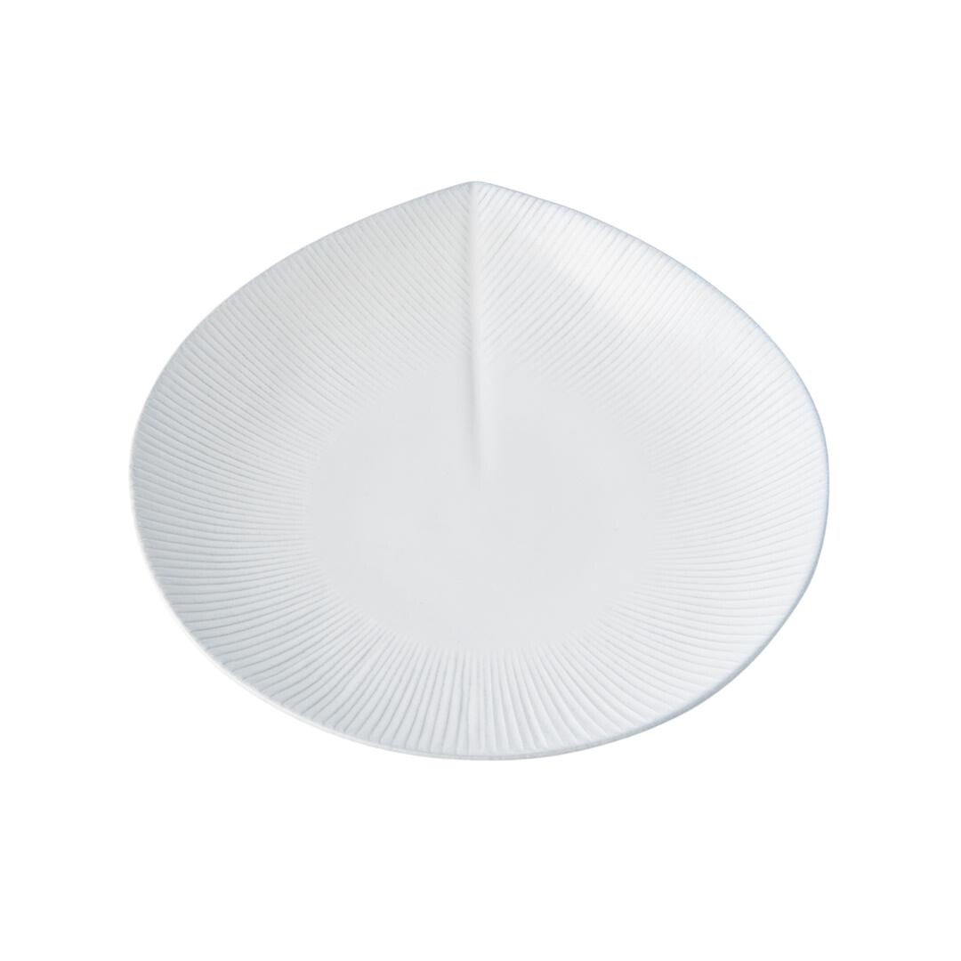 Jedálenský tanier SNOW LEAF 25 cm, biela, keramika, MIJ