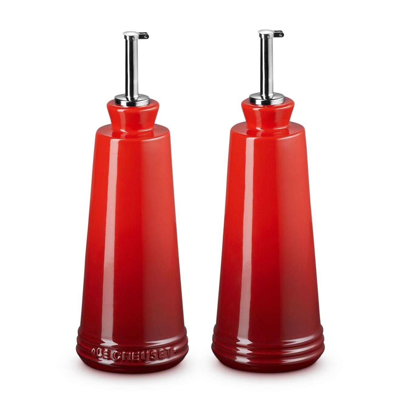 Dávkovač oleja SIGNATURE 300 ml, sada 2 ks, CERISE, kamenina, Le Creuset