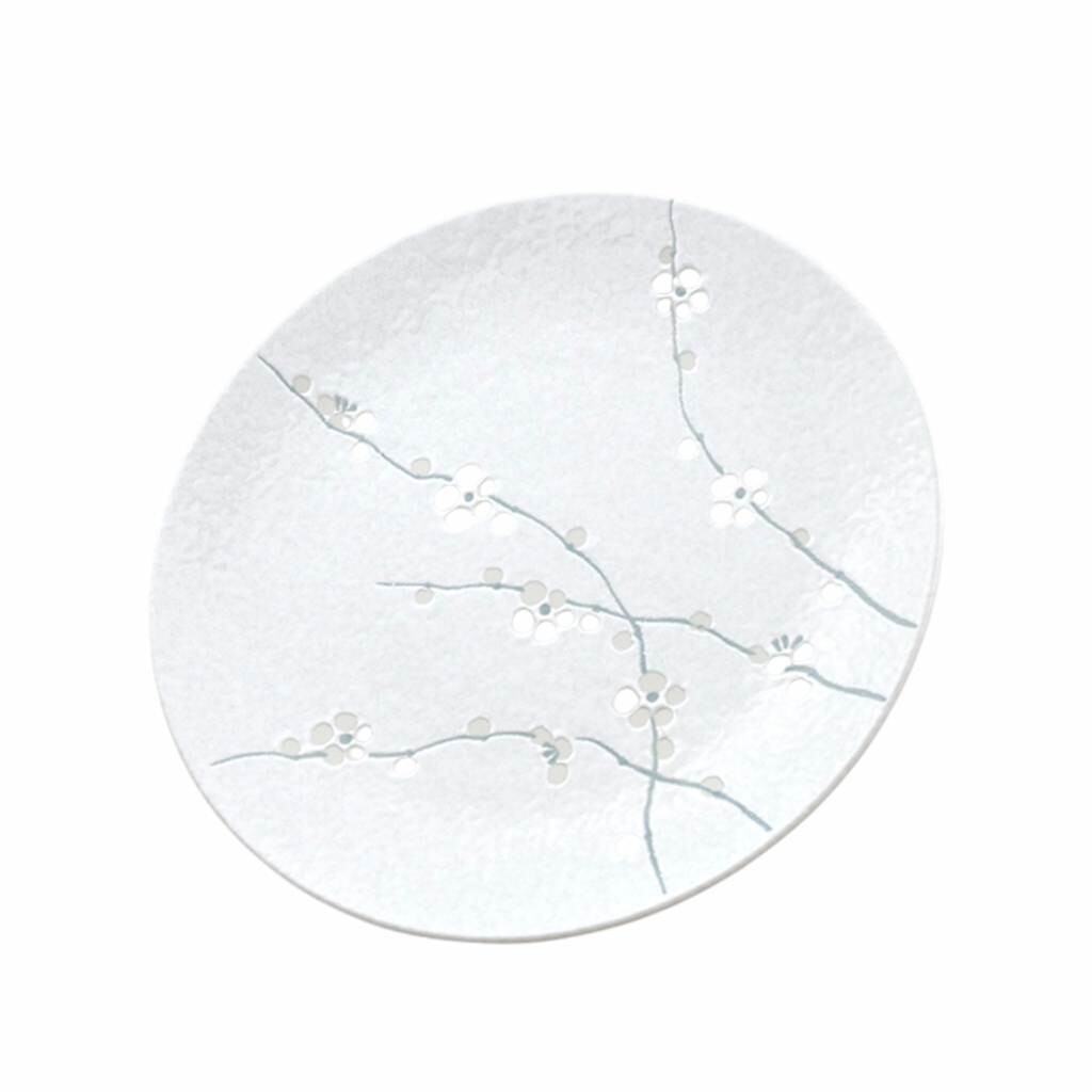 Jedálenský tanier WHITE BLOSSOM 28 cm, biela, keramika, MIJ