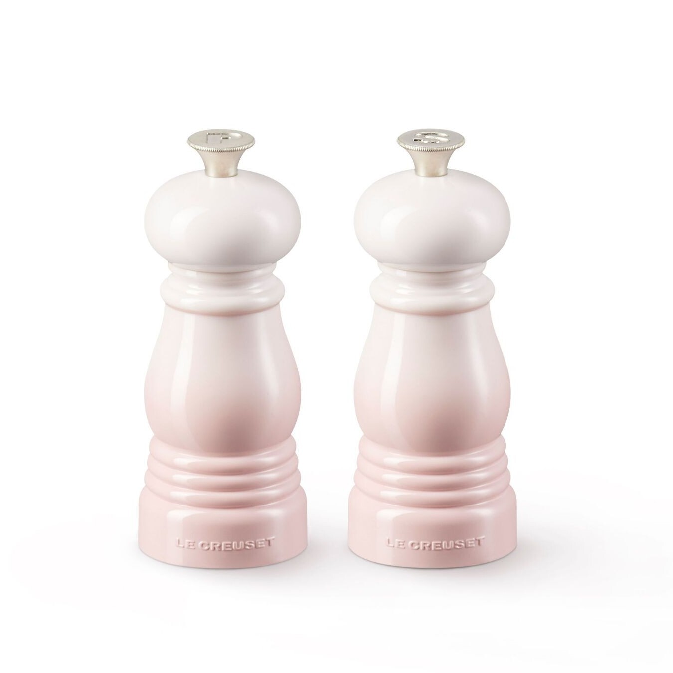 Sada mlynčekov na soľ a korenie 11 cm, sada 2 ks, SHELL PINK, plast, Le Creuset