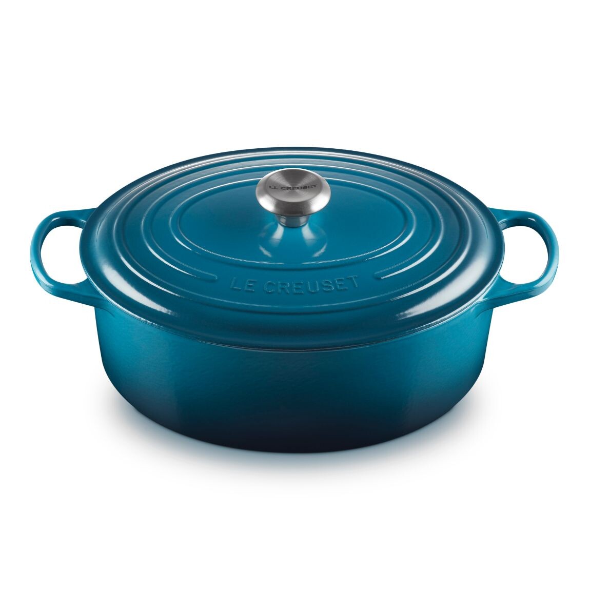 Kastról SIGNATURE 31 cm, 6,3 l, oválny, DEEP TEAL, liatina, Le Creuset