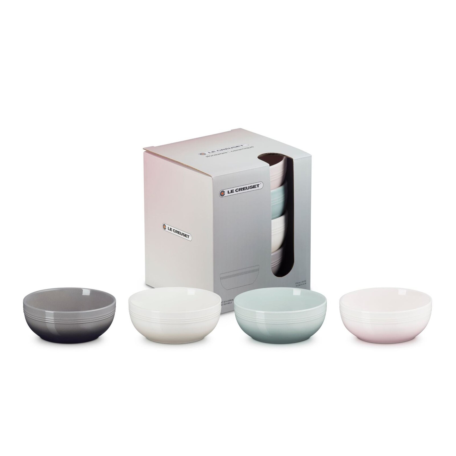 Jedálenská miska COUPE 16 cm, 770 ml, sada 4 ks, kamenina, Le Creuset