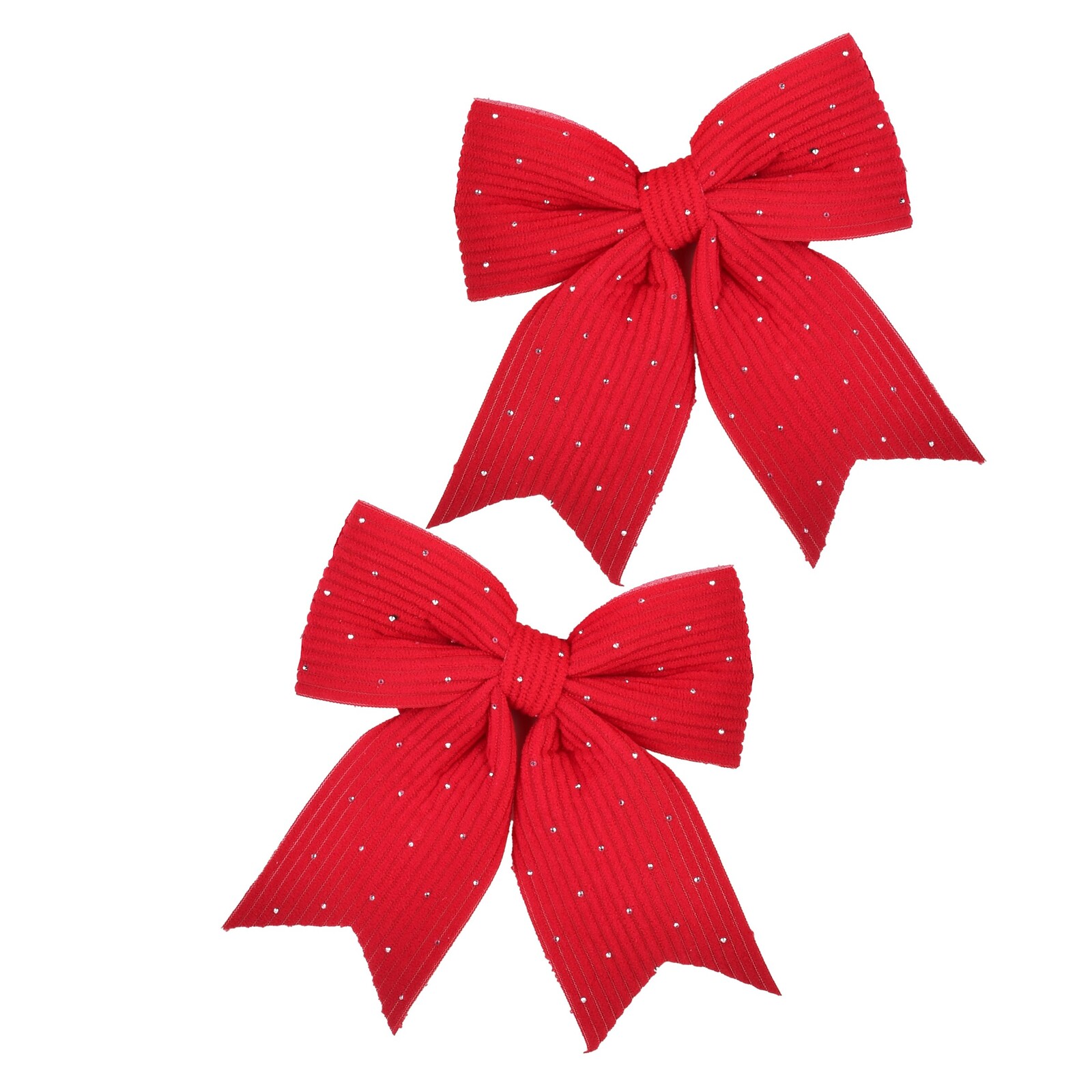 Sada 2 ks vánočních dekorativních mašlí Santa Lila 13,5x14,5 cm červená