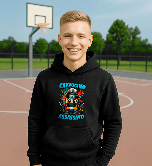 Cappucino Assassino 2 mikina čierna - Italian Brainrot - 5XS (116)