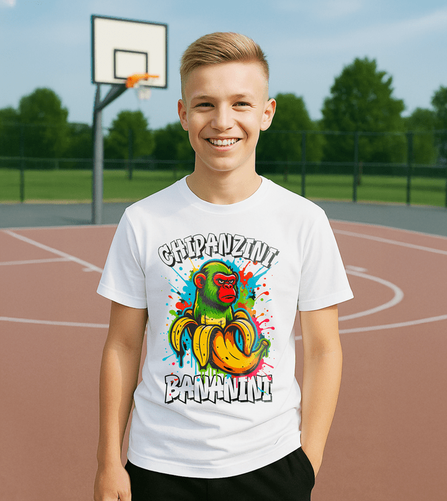 Chimpanzii Banani 2 tričko biele - Italian Brainrot - 5XS (116)