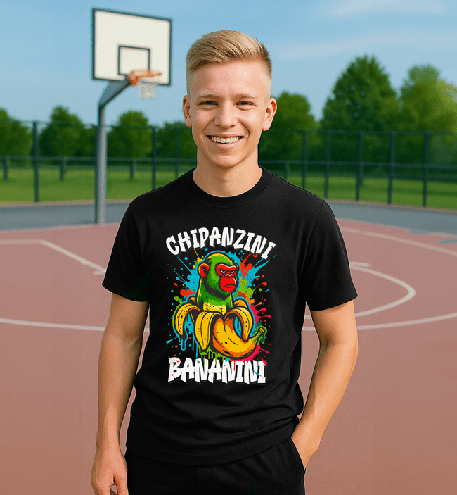 Chimpanzii Banani 2 tričko čierne - Italian Brainrot - 5XS (116)