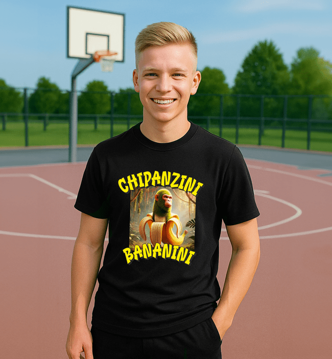Chimpanzii Banani tričko čierne - Italian Brainrot - 5XS (116)