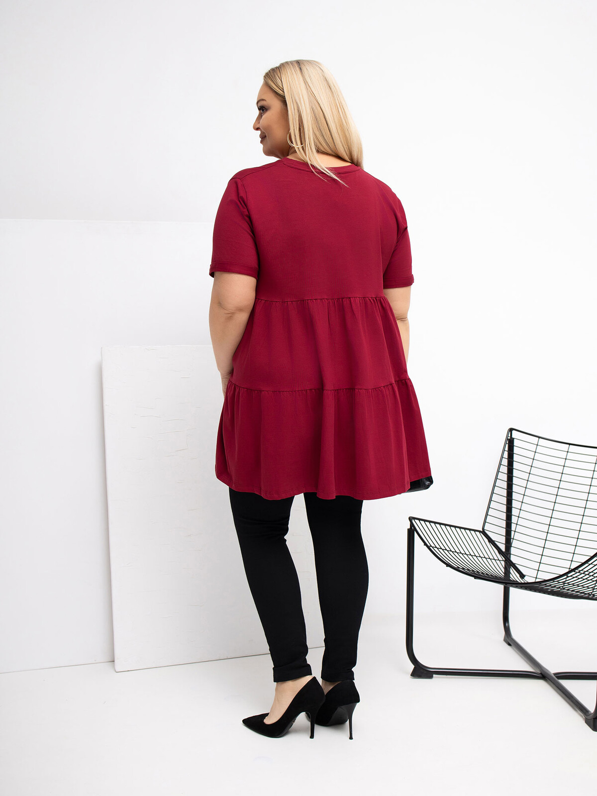 Bordová plus size blúzka