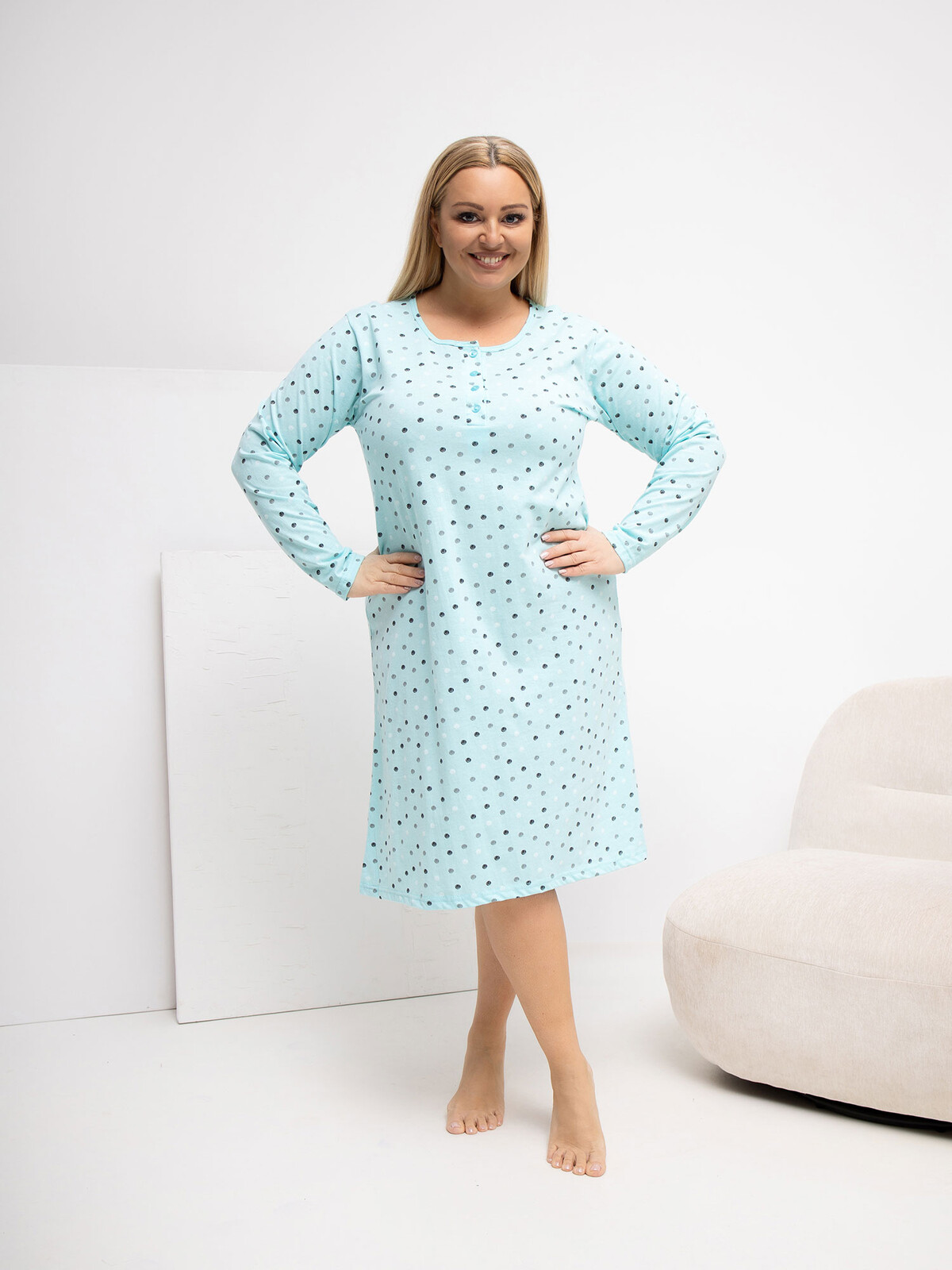 Dámska nočná košeľa s dlhým rukávom