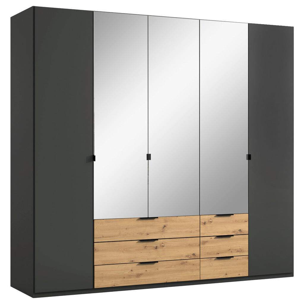 Carryhome ŠATNÍKOVÁ SKRIŇA, grafitová, dub artisan, 225/208/58 cm