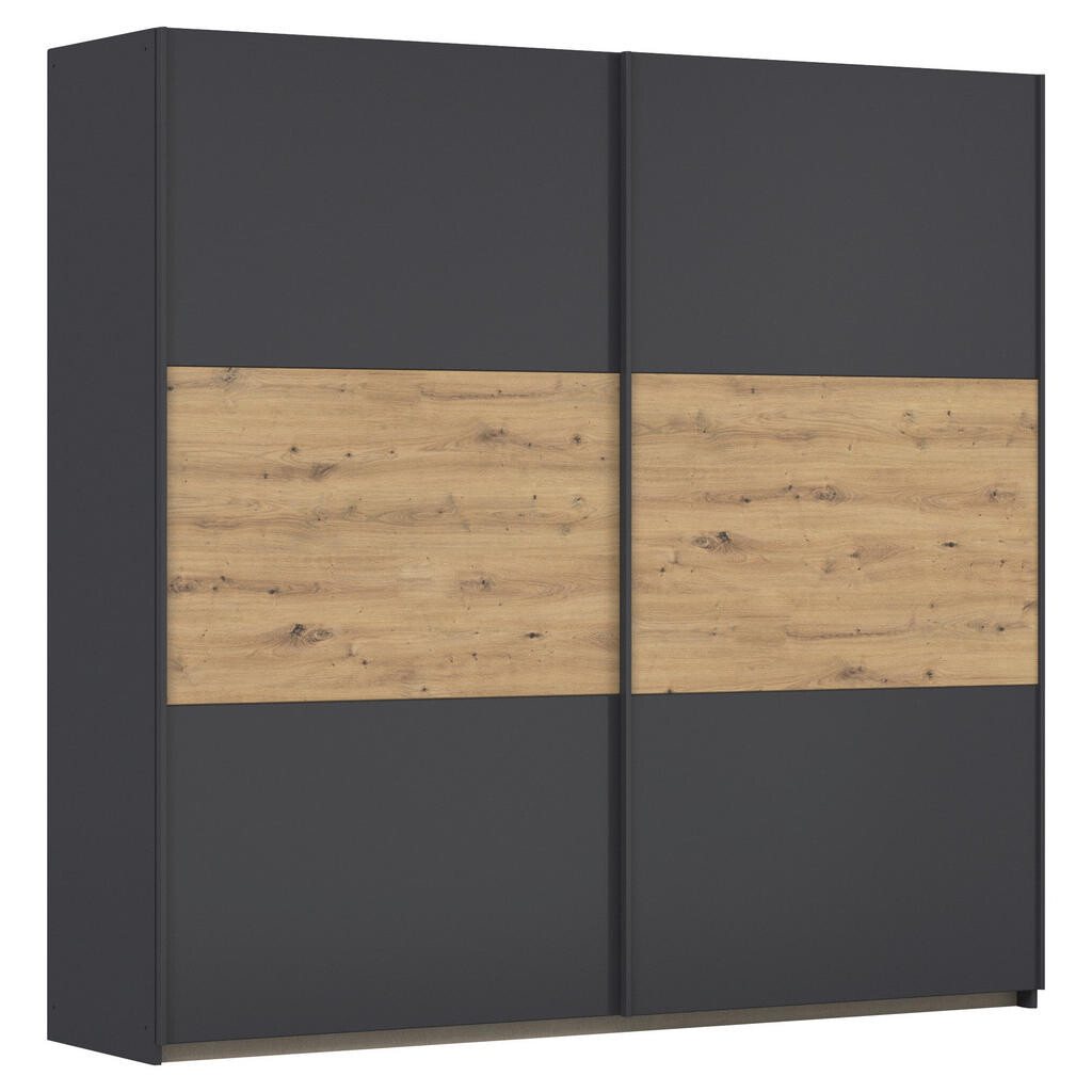 Rauch Möbel ŠAT. SKRIŇA S POSUV. DVERAMI, sivá, dub artisan, 218/210/59 cm